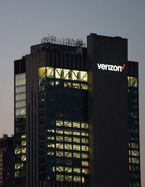 Night view of Sabey's Manhattan Data Center building